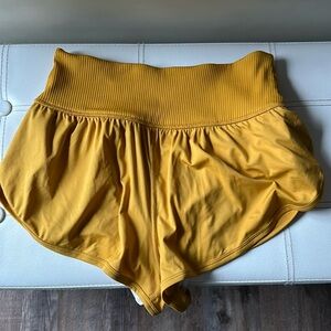 Free People Movement Yellow Women's Carpe Diem Shorts
